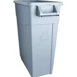 Abfallbehälter grau, mit 2 Rollen - 65l