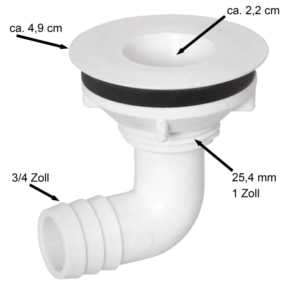 Ablaufstutzen für Tropfschale - Kunststoff