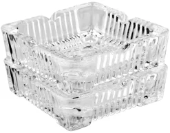 Aschenbecher Rock, aus Glas - eckig, stapelbar