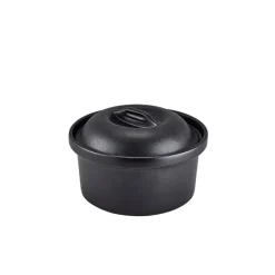 Auflaufform mit Deckel Forge Buffet Steingut Gusseisen-Optik – 20 cm (4 Stk.)