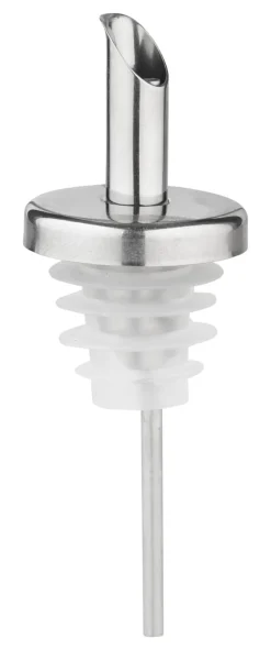 Ausgießer / Ölgießer, Schnabelform, Edelstahl und Silikonkorken