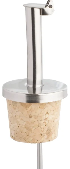 Ausgießer - Metall, XL Naturkork (schnell)