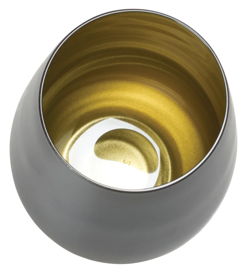 Becher, matt schwarz/gold, Elements Stölzle - 465ml