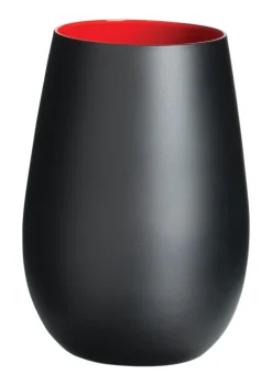 Becher, matt schwarz/rot, Elements Stölzle - 465ml
