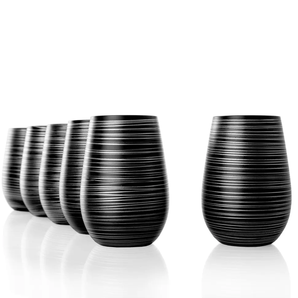 Becher Twister schwarz-silber, Stölzle - 465ml