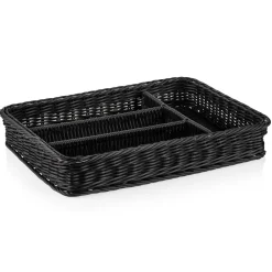 Besteckkorb Polypropylen schwarz - 40x30x6,5cm