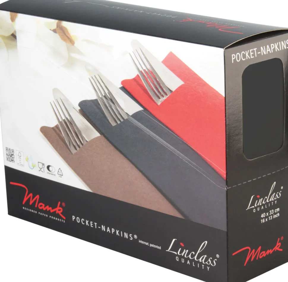 Besteckserviette Linclass, 33x40cm, 1/8Falz - schwarz (300 Stk.)