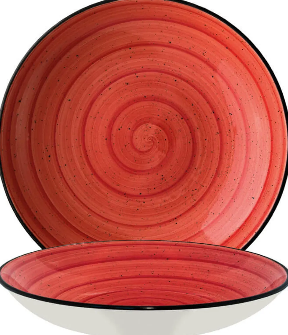 Bonna Aura Passion Bloom Teller tief 28cm rot - 6 Stück