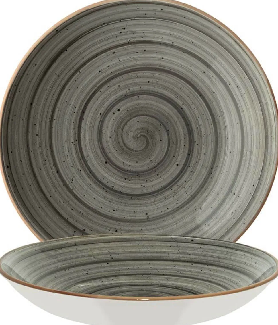 Bonna Aura Space Bloom Teller tief 25cm grau - 6 Stück