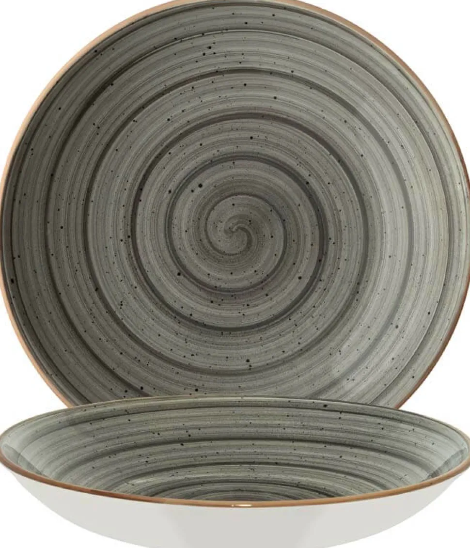 Bonna Aura Space Bloom Teller tief 28cm grau - 6 Stück