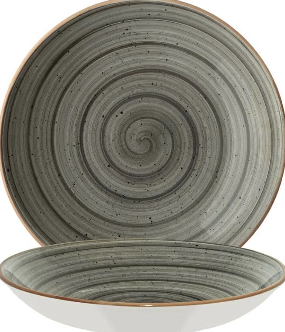 Bonna Aura Space Bloom Teller tief 23cm grau - 6 Stück