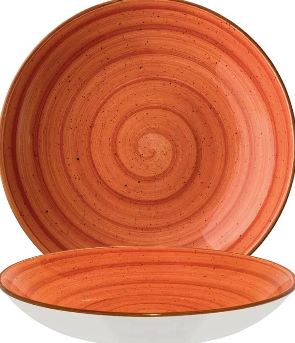 Bonna Aura Terracotta Bloom Teller tief 23cm orange - 6 Stück