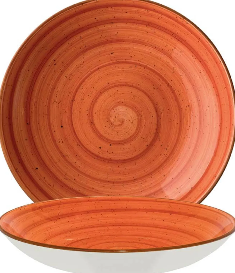 Bonna Aura Terracotta Bloom Teller tief 28cm orange - 6 Stück