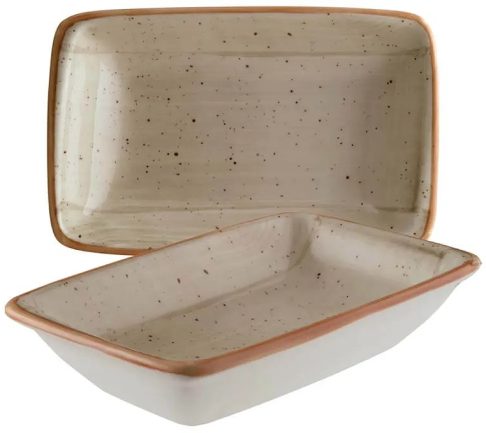 Bonna Aura Terrain Moove Rechteckschale 16x9cm beige - 12 Stück