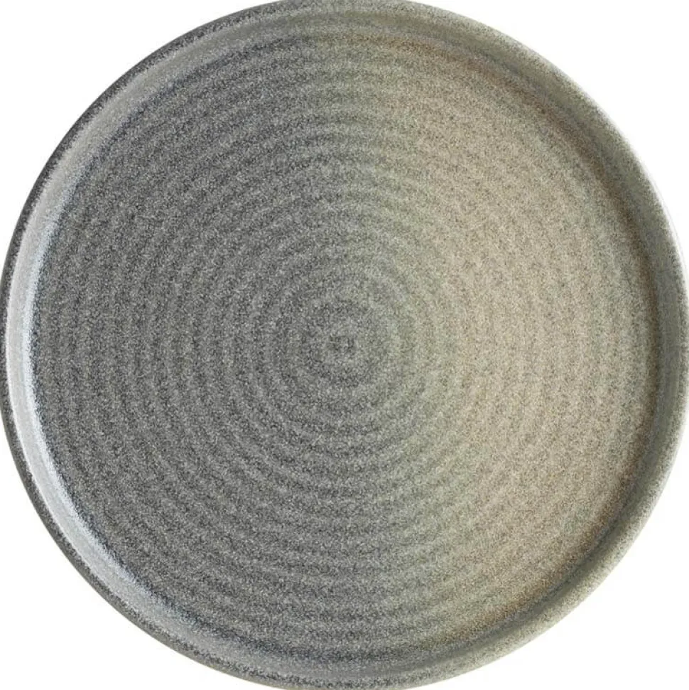 Bonna Hornfels Ripple Teller flach 21cm grau - 6 Stück