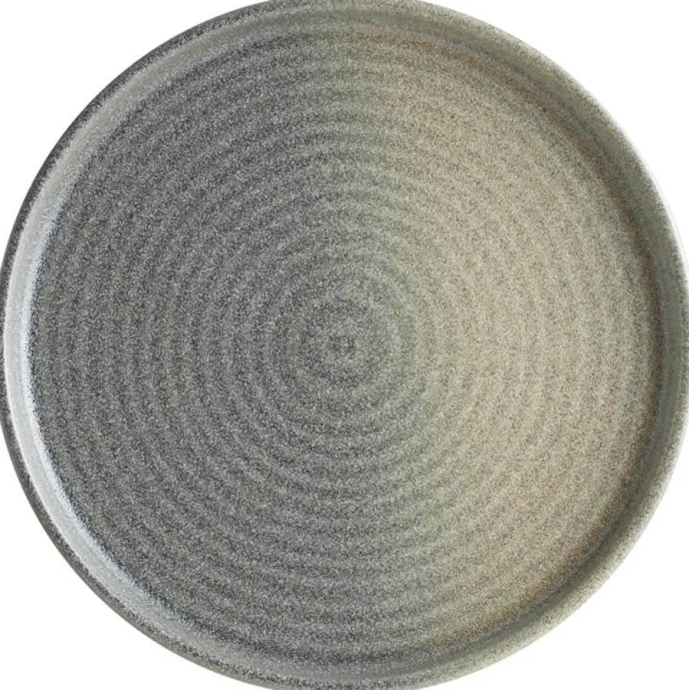 Bonna Hornfels Ripple Teller flach 26cm grau - 6 Stück