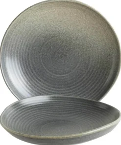 Bonna Hornfels Ripple Teller tief 19cm grau - 6 Stück