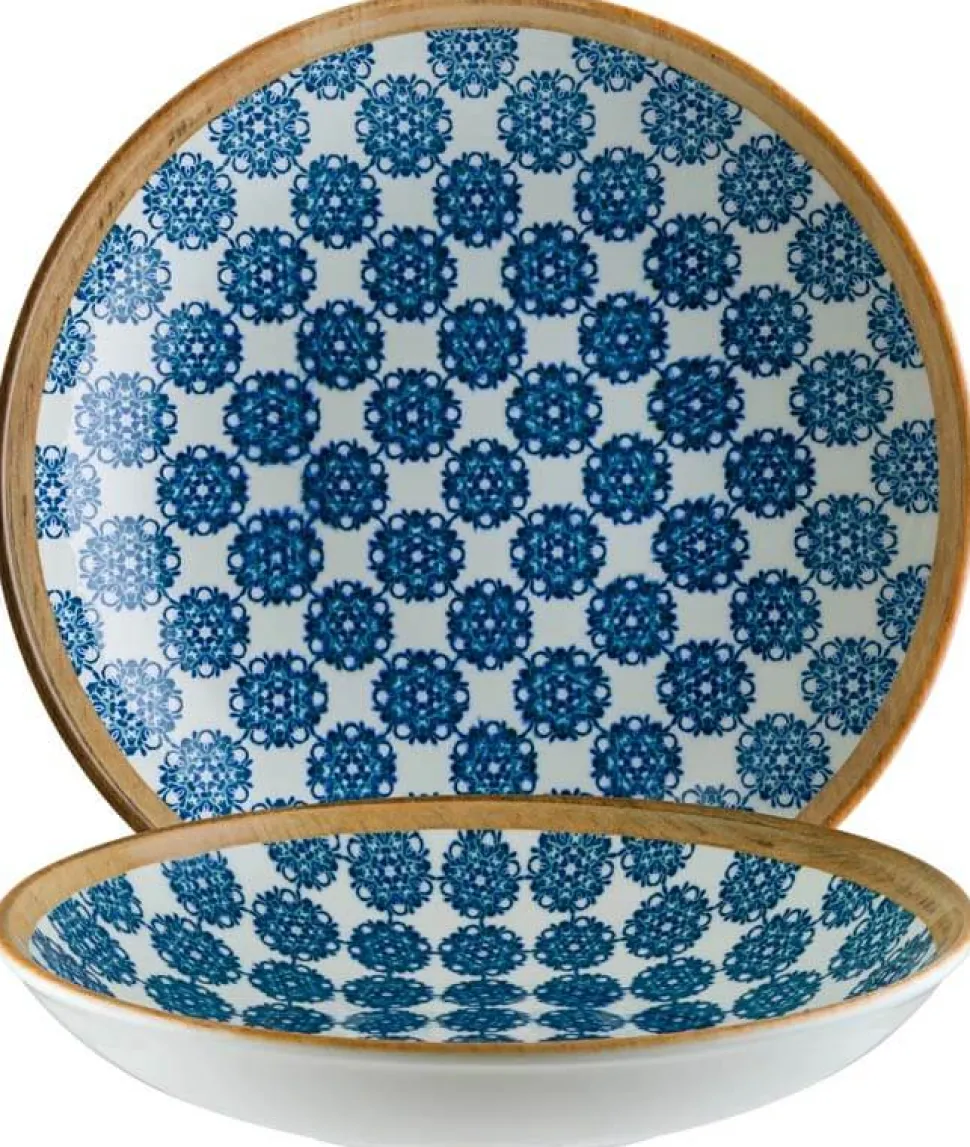 Bonna Lotus Bloom Teller tief 23cm blau - 6 Stück