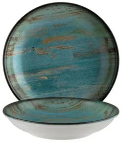 Bonna Madera Mint Bloom Teller tief 23cm blau - 6 Stück