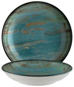Bonna Madera Mint Bloom Teller tief 25cm blau - 6 Stück