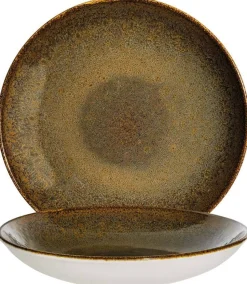 Bonna Ore Tierra Bloom Teller tief 25cm braun - 6 Stück