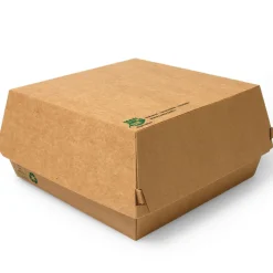 Burgerbox XXL, Pappe braun - 9x18,5x18,5cm (25 Stk.)