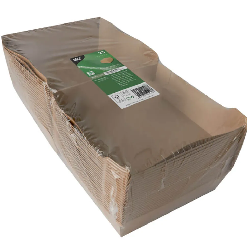 Burgerbox XXL, Pappe braun - 9x18,5x18,5cm (25 Stk.)