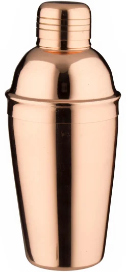Cocktail Shaker, Edelstahl kupferfarben, poliert, dreiteilig - 500ml
