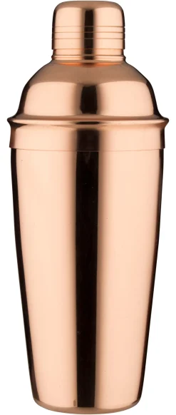 Cocktail Shaker, Edelstahl kupferfarben, poliert, dreiteilig - 700ml