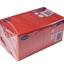 Cocktailservietten Duni, Zellstoff, 3-lag., 24x24cm - rot (250 Stk.)