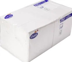 Cocktailservietten Duni, Zellstoff, 3-lag., 24x24cm - weiß (250 Stk.)