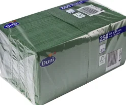 Cocktailservietten Duni, Zellstoff, 3-lag., 24x24cm - dunkelgrün (250 Stk.)