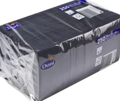 Cocktailservietten Duni, Zellstoff, 3-lag., 24x24cm - schwarz (250 Stk.)