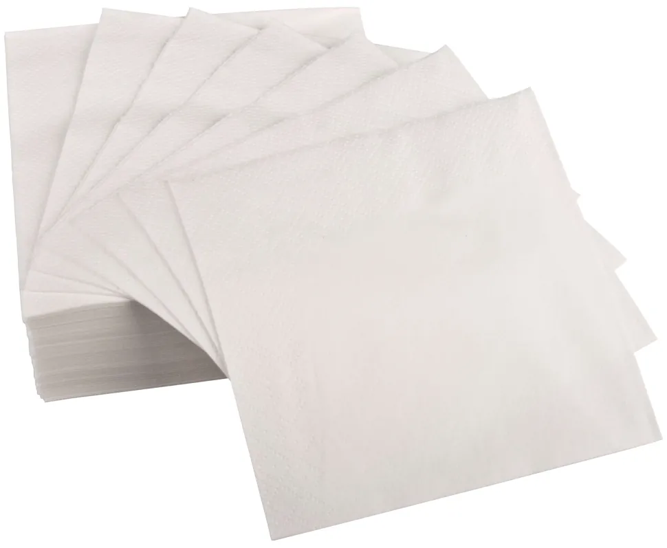 Cocktailservietten, 24x24cm, 1/4 Falz, 2-lagig - weiß (300 Stk.)