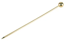 Cocktailspieße Kugel, Metall goldfarben - 10,8cm (10 Stk.)