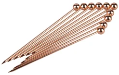 Cocktailspieße Kugel, Metall kupferfarben - 10,8cm (10 Stk.)