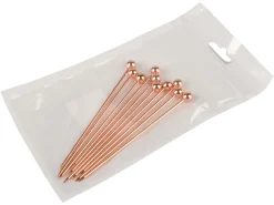 Cocktailspieße Kugel, Metall kupferfarben - 10,8cm (10 Stk.)