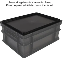 Deckel Transportkiste Euronorm schwarz - 40x30x1,9cm