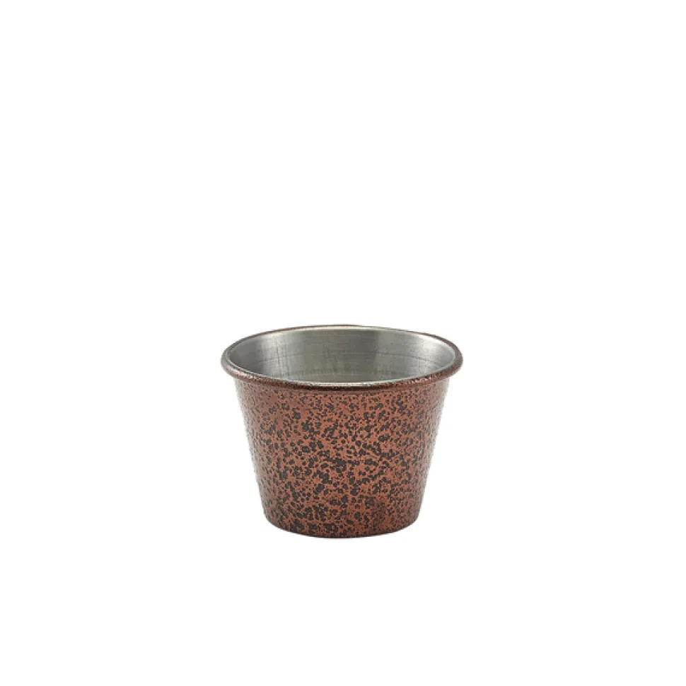 Dipschale, Edelstahl gehämmert, vintage kupferfarben - 5,7x4cm (24 Stk.)