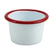 Dipschale Emaille 90ml - weiß mit rotem Rand (12 Stk.)