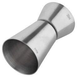 Doppelmessbecher, gebürstet - Edelstahl (20/40ml)