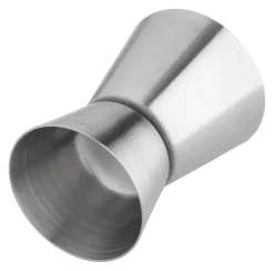 Doppelmessbecher, gebürstet - Edelstahl (15ml/30ml)