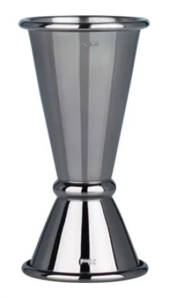 Doppelmessbecher Japan Style, gunmetal black - Edelstahl (20/40ml)