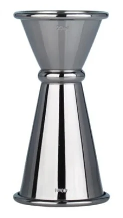 Doppelmessbecher Japan Style, gunmetal black - Edelstahl (20/40ml)