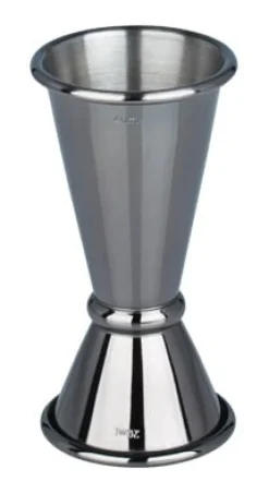 Doppelmessbecher Japan Style, gunmetal black - Edelstahl (20/40ml)