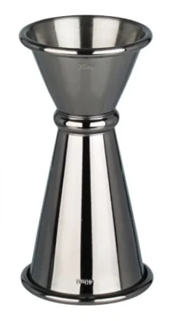 Doppelmessbecher Japan Style, gunmetal black - Edelstahl (20/40ml)