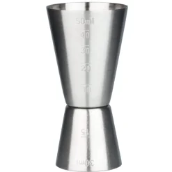 Doppelmessbecher mit Skalierung, Leopold - Edelstahl (3/5cl)