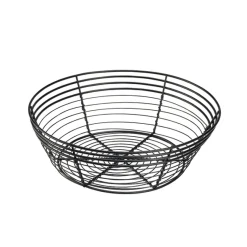 Drahtkorb / Servierkorb rund, schwarz - 25,5x8cm (6 Stk.)