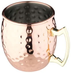 Edelstahlbecher "Moscow Mule", gehämmert, kupferfarben - 420ml
