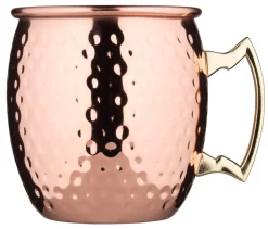 Edelstahlbecher Moscow Mule, kupferfarben, gehämmert - 550ml